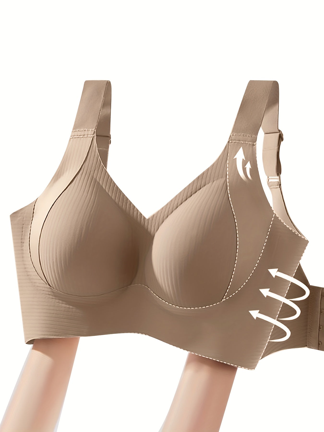 3pcs Women's Bras - No Underwire, Back Hook-and-Eye Closure, Soft Breathable Everyday Bras with High Support & Smooth Back - Non-Porous Fabric for Small to Petite Frames - Solid Color Beige/Black/Colors - Machine Washable, Comfortable Lingerie, Elegant