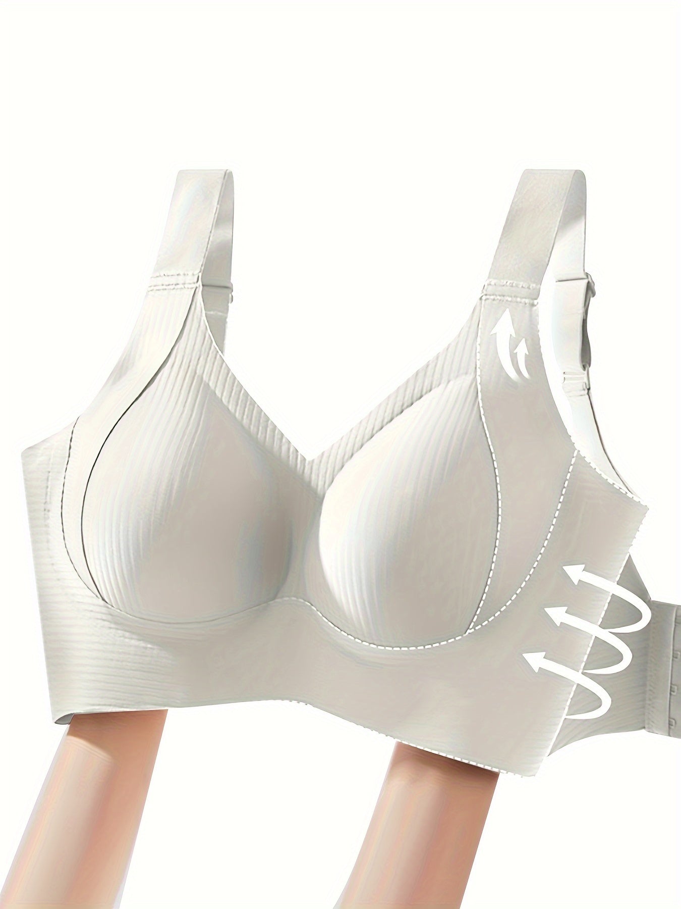 4pcs Set, Esselegance, Hook and Eye Closure, Adjustable, Gathered, Seamless, No Steel Ring, Comfortable, Bra