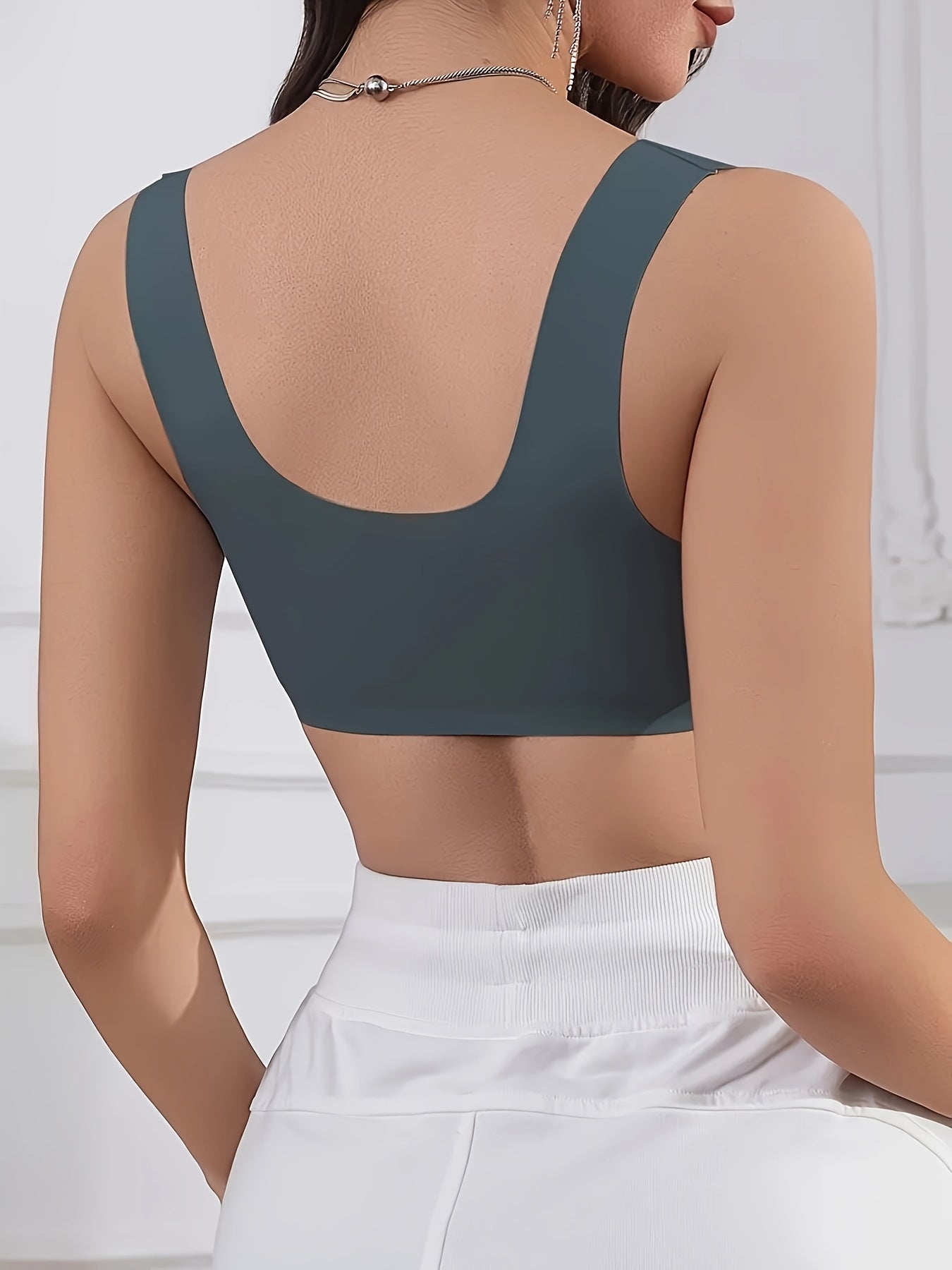 4pcs Women's Front-Button T-Shirt Bras with Shell Pattern Patchwork, Wide Comfort Straps & No Underwire - Non-Detachable Pads, Smooth Seamless Everyday Bras for All Seasons (Beige/Black/Nude/Pink)