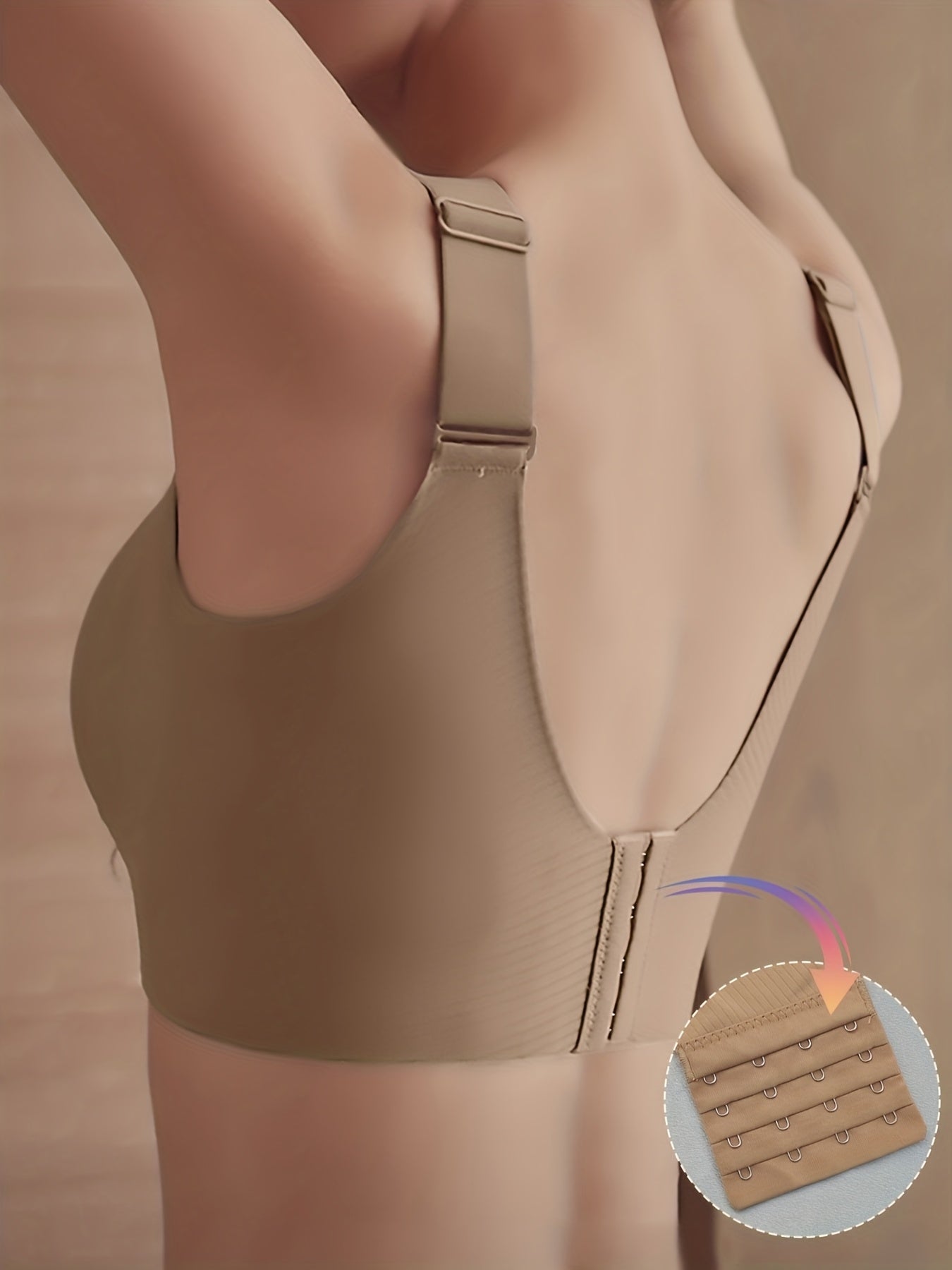 3pcs Women's Bras - No Underwire, Back Hook-and-Eye Closure, Soft Breathable Everyday Bras with High Support & Smooth Back - Non-Porous Fabric for Small to Petite Frames - Solid Color Beige/Black/Colors - Machine Washable, Comfortable Lingerie, Elegant