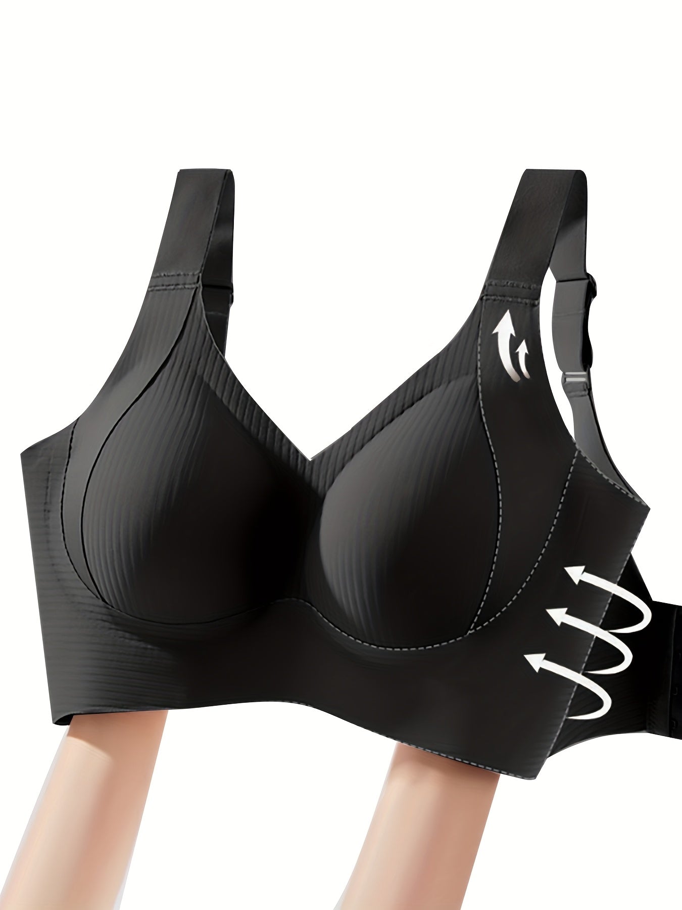 3pcs Women's Bras - No Underwire, Back Hook-and-Eye Closure, Soft Breathable Everyday Bras with High Support & Smooth Back - Non-Porous Fabric for Small to Petite Frames - Solid Color Beige/Black/Colors - Machine Washable, Comfortable Lingerie, Elegant