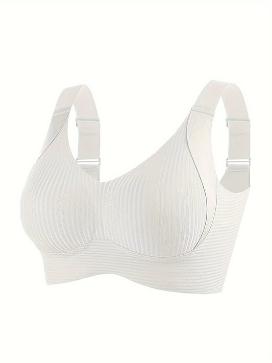 4pcs Set, Esselegance, Hook and Eye Closure, Adjustable, Gathered, Seamless, No Steel Ring, Comfortable, Bra